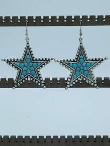Fashionable Sparkling Star & Turquoise Pendant Necklace, Boho Design For Women - Star - View 21
