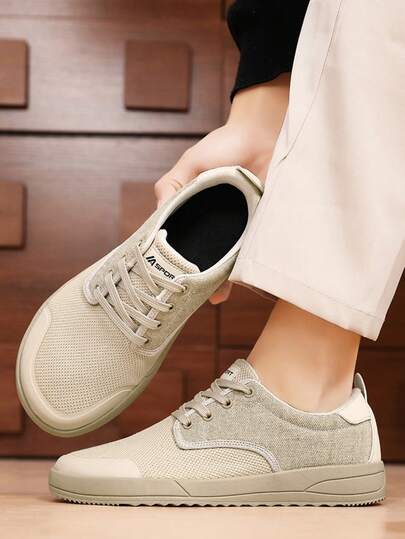 Men's Retro Breathable Casual Sports Shoes, Soft Sole Lightweight & Comfortable, Wide Toe Box Simple Design For Long-Lasting Wear, Suitable For Daily Commute, Students, Sports & Skateboarding