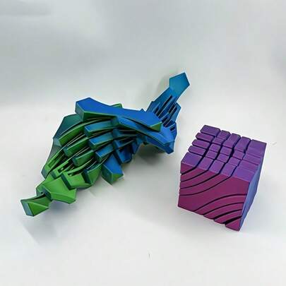 Gradient Square Stress Relief Putty - Movable Modular Transformable Sensory Decor, Durable Polyurethane Stress Relief Putty, Suitable For Stress Relief/Office/Holiday Decoration (Car/Train Companion)