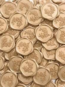 10/20个装桉树婚礼请柬信封封口贴，自粘式青铜金属质感贴纸，适用于请柬、圣诞贺卡和礼品包装 - 古銅色信封封口 - 查看 1