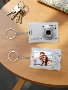 1pc Customized Photo Digital Camera Keychain,Customize Photo And Text,Personalized Kpop Idol Pendant, Anime Character Keyring, Friendship Gift, Phone Bag Accessory, Cute Customized Photo Charm, Personalized Birthday Gift For Best Friend, Customizable Memory Keychain, Fan Merchandise, Customized Portrait Keychain, Kpop Fan Gift, Anime Lover Gift - Multicolor - View 4