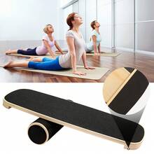 Wooden Balance Board Trainer With Roller – Yoga, Pilates & Fitness Stability Trainer For Core Strength, Easy To Use Balance Board For All Training Levels - Black - View 5