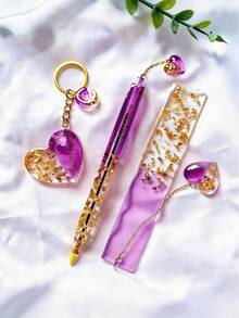 树脂模具套装，包括硅胶笔形模具、笔记本封面环氧树脂模具、书签树脂浇铸模具，适用于DIY树脂工艺品 - Mold Set - 查看 6