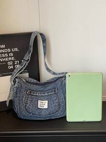 Women's New Fashion Versatile Dumpling Shaped Large Capacity Crossbody Bag - Blue - View 6