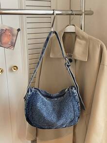 Women's New Fashion Versatile Dumpling Shaped Large Capacity Crossbody Bag - Blue - View 7