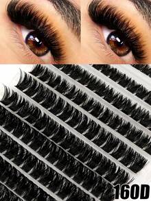 140片D型卷翘混合长度8-16毫米蓬松轻盈假睫毛，自然睫毛嫁接，可重复使用睫毛簇 - 查看 6