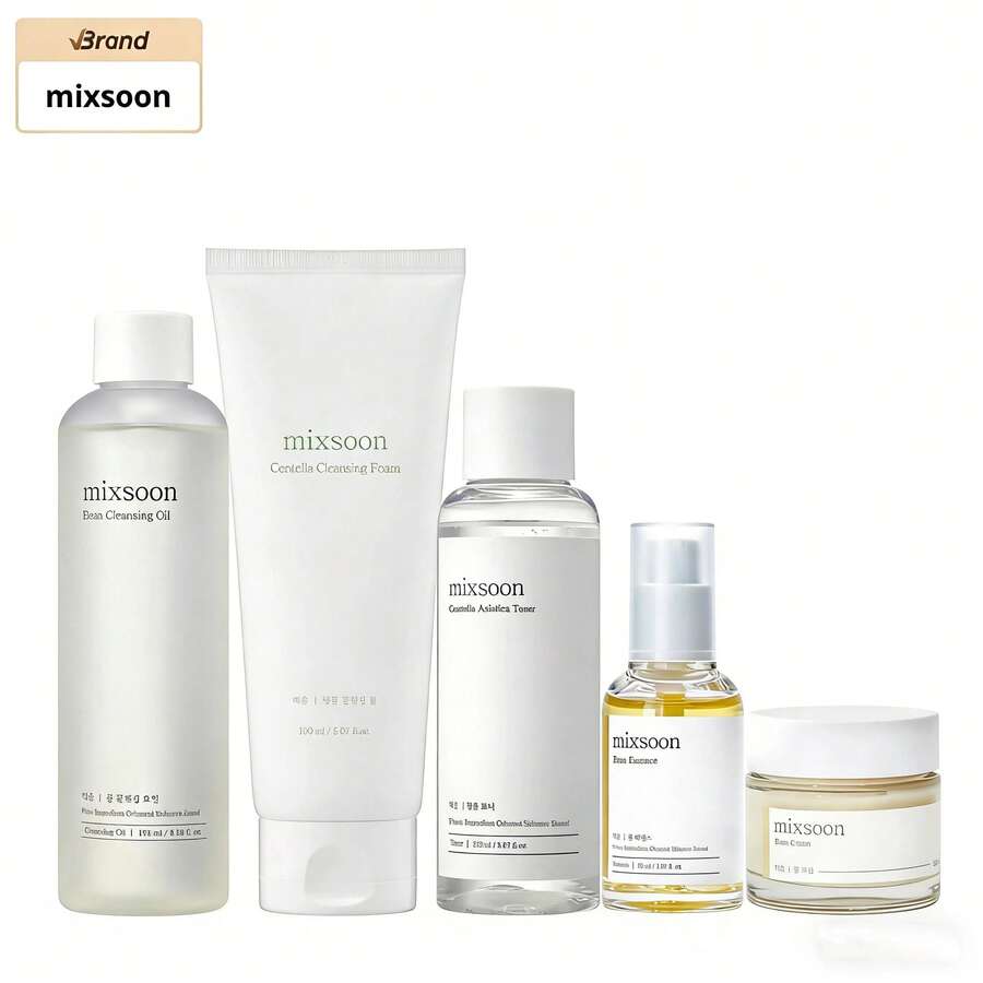 [Mixsoon Official Shop] Viral Glass Skin Essentials Set-5-Step Skincare Kit | Hydrating Skincare Gift Set, Cleansing Oil, Foam, Toner, Essence, Cream I Deep Glow Care For Tired & Dehydrated Skin, Achieve Radiant, Glowing Skin In 7 Days - Glass Skin Essential Skincare Routine Bundle - 查看 1