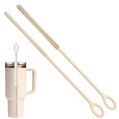 Cepillo de limpieza de pajitas de silicona de alta calidad, cerdas largas y súper finas que llegan fácilmente a las pajitas de la cafetera/tapa de la taza/biberón, material flexible que elimina a fondo las manchas