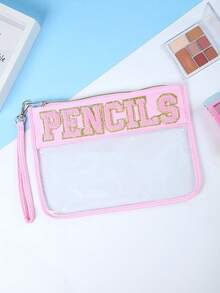 1个成人极简信封式半透明PU化妆包，收纳包，礼品包装（不含产品），适合日常使用、节日、度假、商务旅行、派对等场合，透明材质，可收纳化妆品、洗漱用品，带拉链，可作美甲包、化妆包、梳妆包、洗漱包、桌面收纳包、化妆包、大容量化妆包、圣诞礼物、小包、手拿包/小手提包、化妆品收纳包、化妆刷收纳包、迷你收纳包、大容量收纳包、圣诞礼物、化妆包 - 彩色 - 查看 35