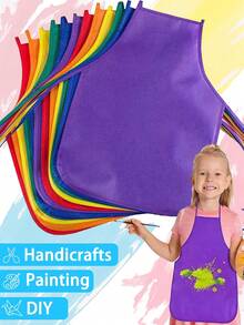 1-24pcs Long Sleeve Waterproof Art Smocks, Suitable For Teenagers And Artists - Durable Non-Woven Polyester Fabric, Perfect For Classroom, Kitchen, Crafts And Party Activities, Children's Art Supplies, Craft Aprons, Fun Designs, Easy Care Non-Woven Fabric, Applicable For Kitchen, Classroom, Community Events, Parties, Arts And Crafts Painting Activities - Multicolor - View 12