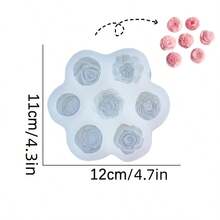 DIY Wax Mold, 7-Cavity Flower Floral Mold, Suitable For Small Floral Candle Making, Resin Casting, Gypsum Cement, Concrete Pouring, Can Be Used For Home Decor, Holiday Gifts, Handicrafts - White - View 7