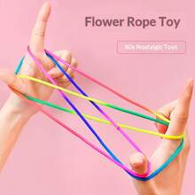 63英寸跳绳，带猫咪摇篮玩偶，互动手指游戏玩具，亲子游戏 - 彩色 - 查看 4