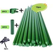 27pcs Multi-Function Metal Core Garden Support Stake Set, Includes Support Rods, A-Shaped Connectors, Connecting Tubes And Plastic-Coated Clips, Rust-Resistant Easy Installation, Suitable For Cucumber, Tomato, Beans And Other Climbing Vegetables - Garden Trellis - View 12
