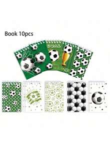 3/5/6/8/10张卡通足球口袋记事本、笔记本、日记本、计划本、周计划本，适合学生和办公人士使用，返校礼物 - 彩色 - 查看 7