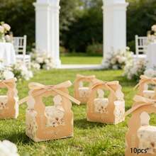 10个/包 婚礼派对礼品糖果盒，高端新款纸盒，纪念礼品盒，适用于各种节日和周年纪念日 - 查看 16