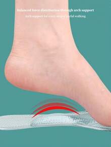 1 Pair Women's Transparent Silicone Arch Support 3/4 Length High Heel Insoles, Fashionable Non-Slip Hidden Inserts - Clear - View 5