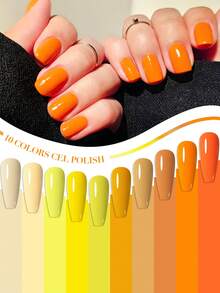 GAVY 10件套向日葵黄系列美甲凝胶套装，7毫升，UV/LED，时尚美甲沙龙，适合作为女孩的节日礼物套装 - 彩色 - 查看 7