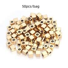 50颗/包 不锈钢方珠，尺寸约2.5-6毫米，小立方体隔珠，适用于手链、项链、DIY首饰制作 - 方珠 - 查看 8