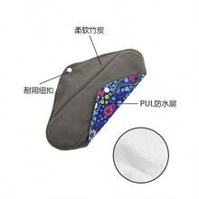 6Pcs Sanitary Pad Reusable Washable Cloth Menstrual Pads Panty Liners Reusable Menstrual Pads Bamboo Charcoal Menstrual Heavy Incontinence Pads |Sanitary Pads - 6 Items - View 8