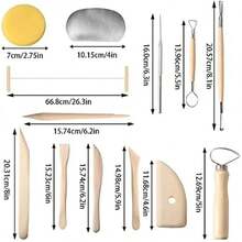 13pcs Pottery Tool Set, Suitable For Clay Sculpting, Pottery Making - Multicolor - View 2
