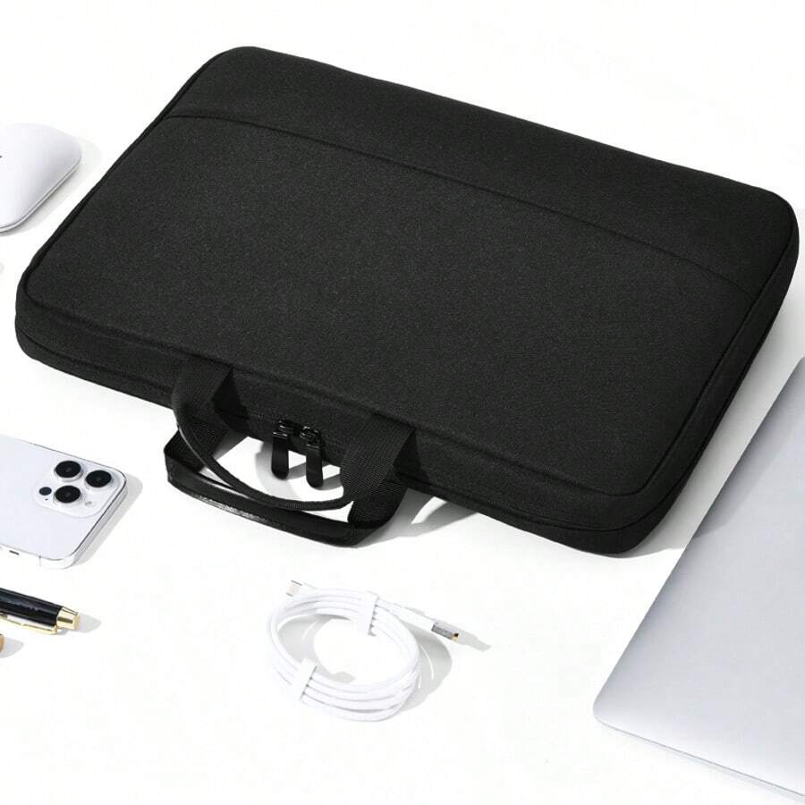 Waterproof Laptop Bag With Four Layers Of Protection, Suitable For 14-Inch/15.6-Inch Laptops, Available In Gray/Black/Pink. - 黑色(14吋) - 查看 1