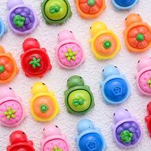 5/10/30pcs Summer Ocean Style Cute Mini Fruit Turtle Beads DIY Ornaments 24*17MM Miniatures Turtle Lovely Flatback Beads For Girls DIY Craft Making(No Hole) - Multicolor - View 2