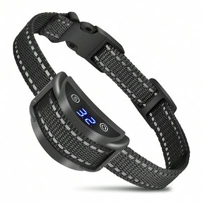 PaiPaitek Collar antiladridos automático para perros, adecuado para perros de todos los tamaños, con 3 modos de entrenamiento y sensibilidad ajustable, collar de entrenamiento con pantalla LED