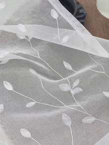 1 pièce Rideau transparent brodé, motif floral, avec poche pour tringle, en fibre de polyester avec protection UV et respirabilité, convient pour le salon, la chambre à coucher, la salle à manger - Blanc - Voir 8