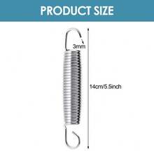 Set Of 35 Trampoline Replacement Springs, Heavy-Duty Galvanised 5.5" 14cm Silver - A - View 4