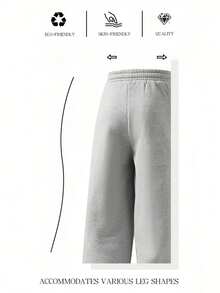 Men's Baggy Sweatpants Heavyweight Fleece Wide Leg Drawstring Sweat Pants,Casual Lounge Joggers With Pockets Slacks Grey - Màu Xám nhạt - Xem 7