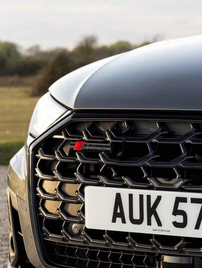 Metal S-Line Grille With Stainless Steel Fittings Suitable For S-Line Logo. The OEM Version Of The Metal 3D S-Line Grille Badge Has Been Upgraded, And The Stainless Steel Fittings Have Been Modified And Decorated. No Adhesive Required, Firmly Attached And Not Easy To Fall Off. Suitable For S-Line Grille, Comes With Complete Accessories, Easy To Install.