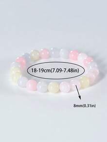 摩根石水晶手链，象征爱、同情和情感疗愈，淡雅的粉红色调，天然宝石珠子，高品质水晶，礼品 - 彩色 - 查看 8