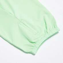 Puma 轻便休闲亲肤连帽夹克，男女皆宜的春夏运动外套 - 薄荷綠 - 查看 6