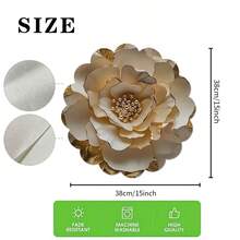 1/2/4/6/8/300pcs Luxury Round Placemats Set, Golden Peony Flower Pattern Design, Size 15*15 Inches/38*38cm, Multiple Patterns Available, Suitable For Dining And Home Decor - Multicolor - View 4