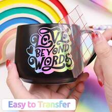 Rainbow Vinyl Permanent Adhesive Roll,12\ X5ft Glossy Rainbow Pattern Vinyl For Home Decor,Crafts,Contact Paper,Car Decal - Cầu vồng 12 inch x 5 feet - Xem 6