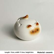 Tabletop Ashtray, Siamese Cat Cartoon Ceramic Covered Ashtray, High-Quality Home Decor Ashtray - Multicolor - View 14