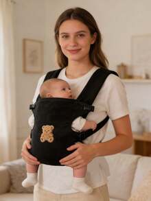 1pc Baby Carrier, Adjustable Comfortable Front & Back Straps, Ergonomic M-Type Seat, Multiple Carrying Positions, Suitable For Newborns To Toddlers, All Seasons, Hiking And Shopping, Perfect Baby Shower Gift - 1 Pack Big Bear Strap - View 1