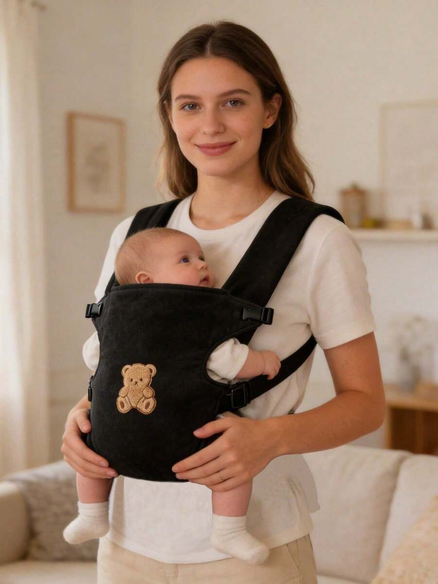1pc Baby Carrier, Adjustable Comfortable Front & Back Straps, Ergonomic M-Type Seat, Multiple Carrying Positions, Suitable For Newborns To Toddlers, All Seasons, Hiking And Shopping, Perfect Baby Shower Gift - 1 Pack Big Bear Strap - View 1