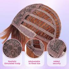 26 Inch Ginger Straight Wig, Bangs Wig, Synthetic Wig, Suitable For Daily Wear And Parties - Multicolor - View 8