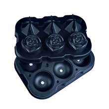 Khay làm đá hình hoa hồng bằng silicon, 6 viên đá lớn dễ lấy ra, thích hợp cho cocktail, đồ uống, rượu whisky, rượu bourbon và nước ép tự làm. - Xem 4