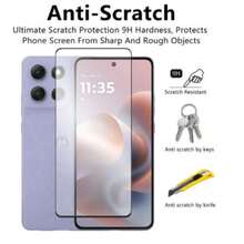 适用于 Moto G86/G86 Power 5G 的二合一钢化玻璃膜，9H 硬度，防震屏幕保护膜 + 摄像头镜头保护膜，全方位保护，春季生日礼物 - Moto G86 動力系統 - 查看 3