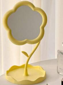 2个/1个花卉图案旋转可调节镜子，塑料框架，不含电池，带收纳托盘的便携式化妆镜，适合宿舍书桌、化妆、房间装饰、梳妆台、旅行、卧室、化妆品、镜子、化妆镜、圣诞礼物填充物、化妆品、化妆工具、平价物品、礼物、女士礼物、圣诞礼物、赠品、旅行、平价物品、旅行必备品 - 深褐色 - 查看 11