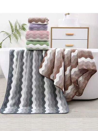 1pc/2pcs Modern Minimalist Fashion Coral Fleece Super Soft Quick-Dry Towel Set, Non-Shedding High Absorbency Ultra Soft Lightweight Guest Towel, Bath Towel, Shower Towel Set, Towel Size: 34*75cm, Bath Towel Size: 70*140cm