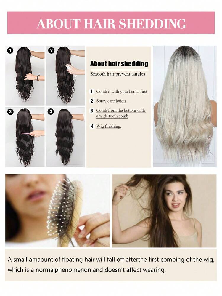 26 Inch Ombre Golden Long Curly Wig, Synthetic Fiber Butterfly Cut Wig Suitable For Beginners, Comfortable Wear, Fits All, Suitable For Daily, Party, Cosplay, Music Festival And Other Occasions, Great Gift For Girlfriend, Fashion Essential, Beauty & Makeup Holiday Must-Have, Multi-Functional - Pink Highlight - View 10