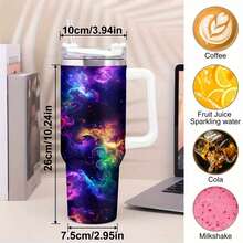1 40-Ounce Stainless Steel Cup With Handle, Stainless Steel Insulated Cup, Rust-Proof Stainless Steel Ensures Durability, School Water Bottle, The Gateway To Space Travel, Ideal Gift For Fitness Enthusiasts, Travel Insulated Cup, School Water Bottle, Modern Cup, Stylish Drinkware, High-Quality Steel, Premium Drinkware, Handle Tumbler, Gift Idea, Office Worker. Durable Stainless Steel Water Bottle With Detachable Cup For Daily Use, Water Bottle Coffee Bar Essentials |     Perfect Grandpa Grandma & Best Friend Gifts,Camping Essentials,Graduation 2026,Cups With Lids And Straw,Termo De Agua,Gifts For Women,Termo Para Café Caliente,Gifts For Men,40 Oz Tumbler - 白色 - 查看 4