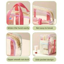 2 piezas Bolso de playa de PVC transparente, bolso grande de gran capacidad impermeable y a prueba de arena, bolsa reutilizable para viajes, natación y deportes al aire libre - Multicolor - Ver 6