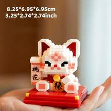 300+ Pieces Lucky Cat Animal Building Blocks, DIY Lucky Cat Building Blocks, Animal Assembly Blocks, Birthday Gift, Assembly Enthusiast Desktop Decoration, Living Room Decoration, Office Desktop Decoration. Christmas Gift Holiday Gift Graduation Gift Party Gift - Multicolor - View 3