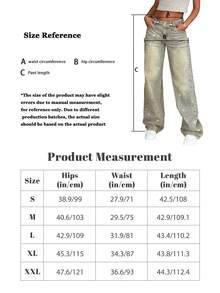 Vintage Washed Diamond Decor High Waist Wide Leg Jeans - Women's Elegant Casual Sparkling Loose Fit Jeans Suitable For Summer, Party, Graduation, Country Music Festival, Boho, Vacation Winter - Light Wash - View 7
