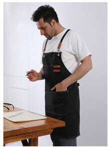 Heavy Duty Canvas Apron With Pockets And Adjustable Strap, Waterproof Gardening, Cafe, Salon Work Apron, Unisex - A - View 8