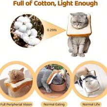 Adjustable Cat Cone Collar, Soft Cat Recovery Collar, Post-Surgery Cat Cone, Cat Neck Cone, Elizabeth Collar Suitable For Cats - Multicolor - View 2